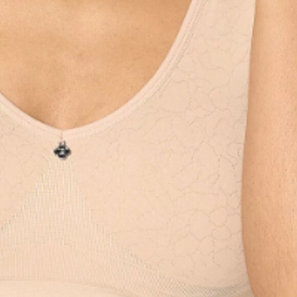 Breezies~Cooling Comfort Wirefree Contour Bra~Sunbeige~A670851~Foam Cups - Picture 2 of 3